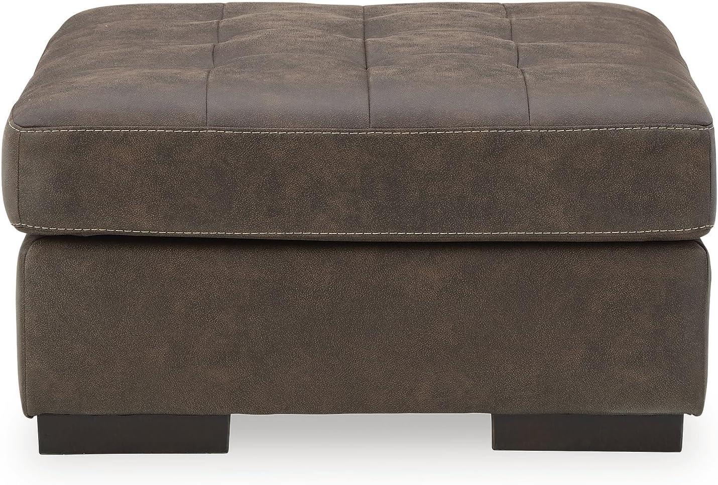 imageSignature Design by Ashley Maderla Classic Rectangular Tufted Ottoman Dark BrownBrown