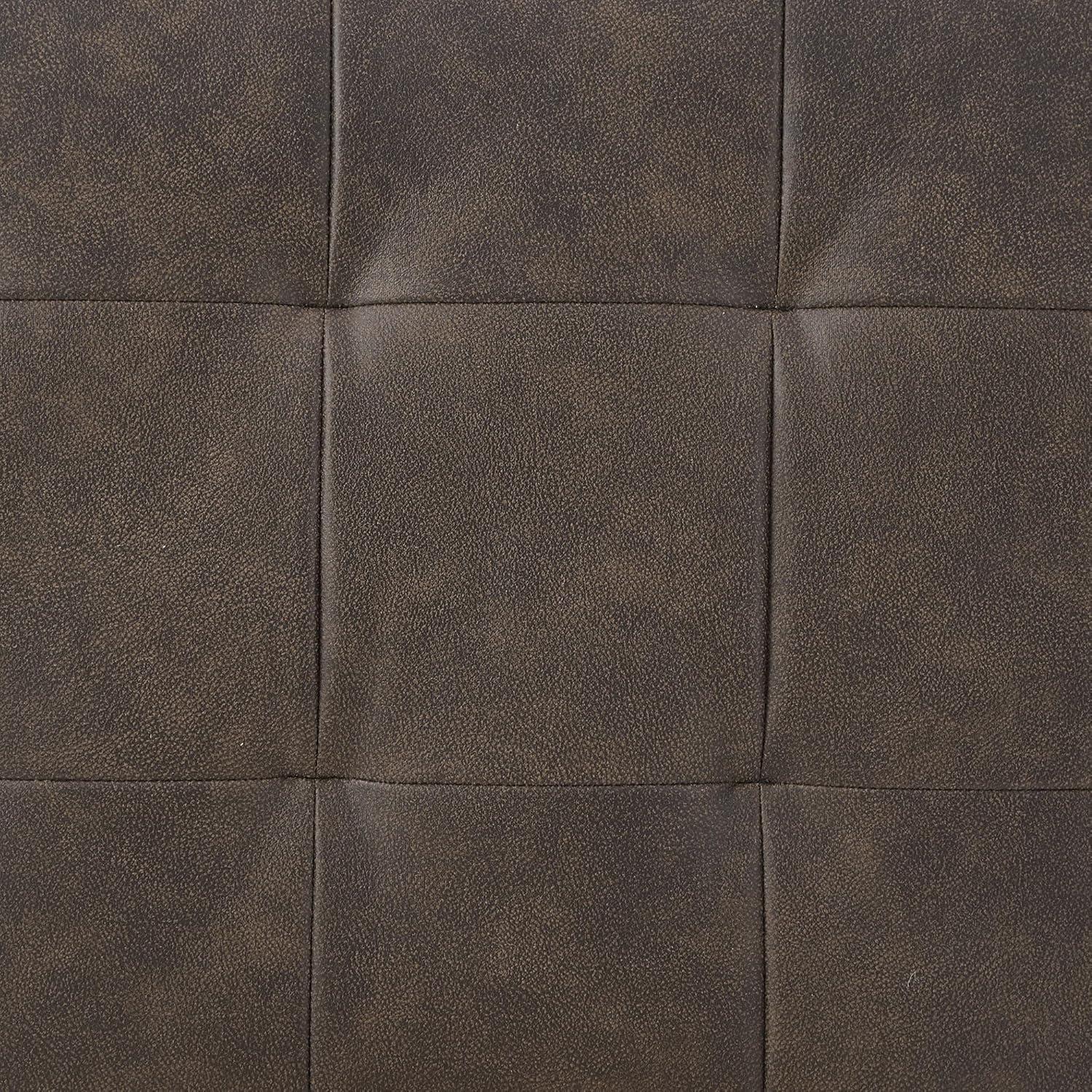 imageSignature Design by Ashley Maderla Classic Rectangular Tufted Ottoman Dark BrownBrown