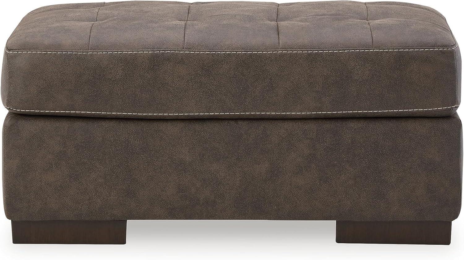 imageSignature Design by Ashley Maderla Classic Rectangular Tufted Ottoman Dark BrownBrown