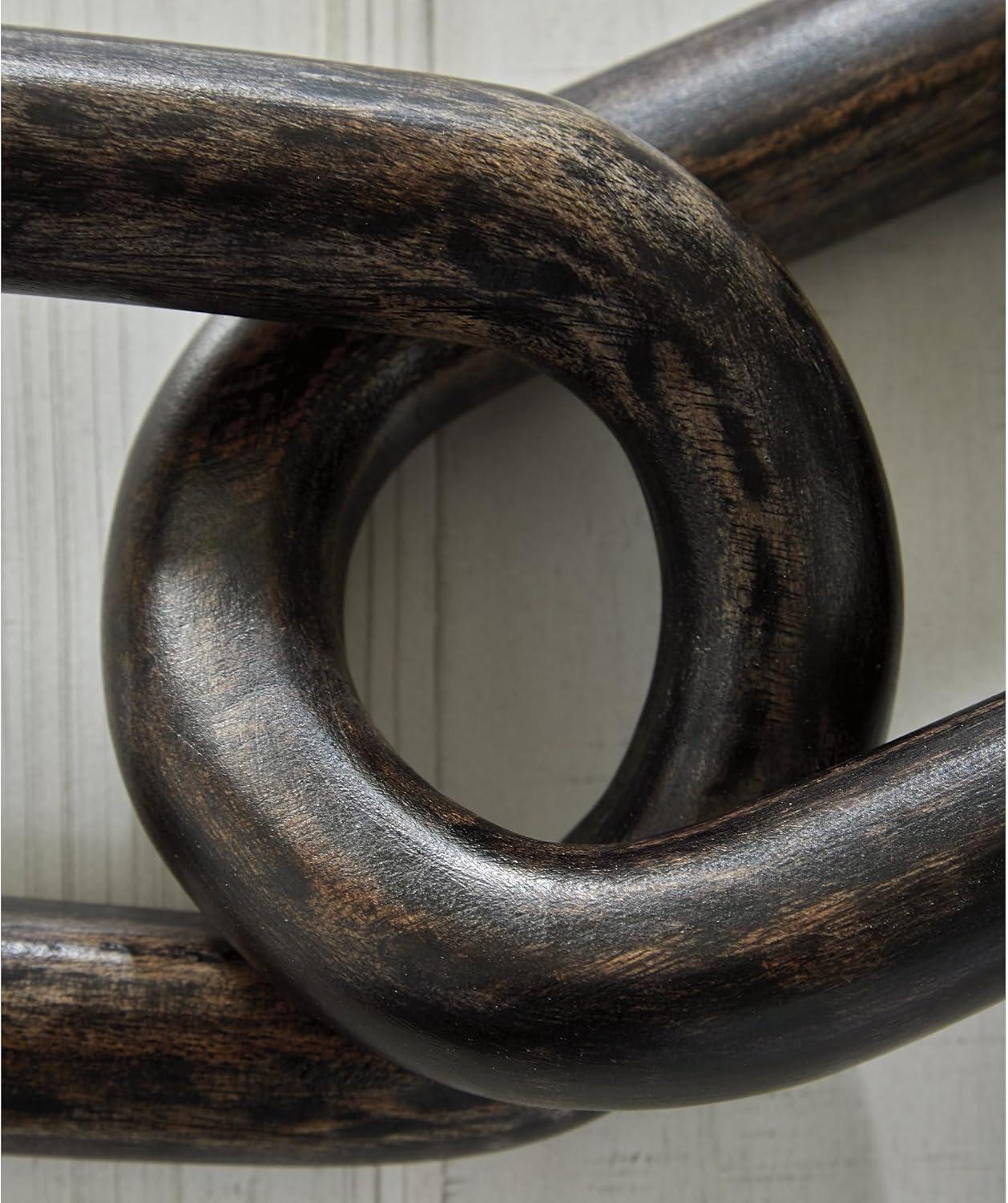 imageSignature Design by Ashley Mardelby Casual Tabletop Wood Sculpture Chain Link Design BlackBlack
