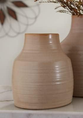 imageSignature Design by Ashley Millcott Casual Ceramic Reactive Glaze Finished Vase TanTan