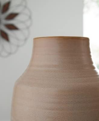 imageSignature Design by Ashley Millcott Casual Ceramic Reactive Glaze Finished Vase TanTan
