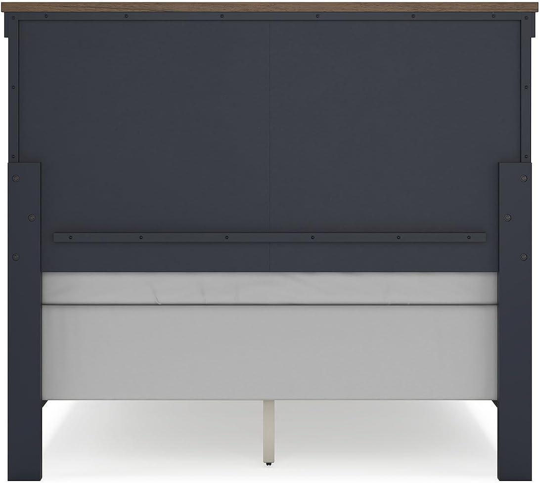 imageSignature Design by Ashley Neymorton Modern California King Upholstered Panel Bed Foundation or Box Spring Needed Dark BrownFull