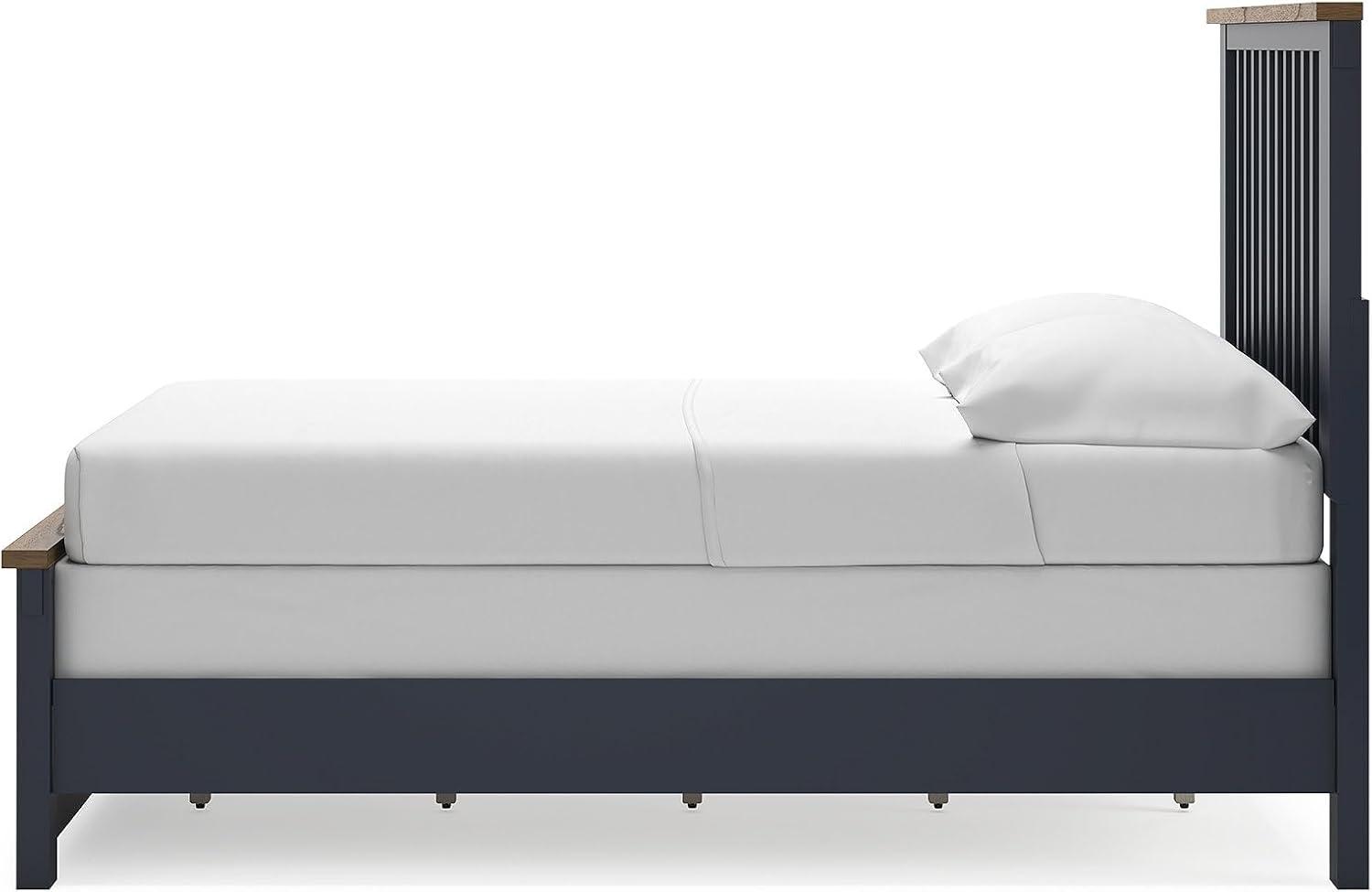 imageSignature Design by Ashley Neymorton Modern California King Upholstered Panel Bed Foundation or Box Spring Needed Dark BrownFull