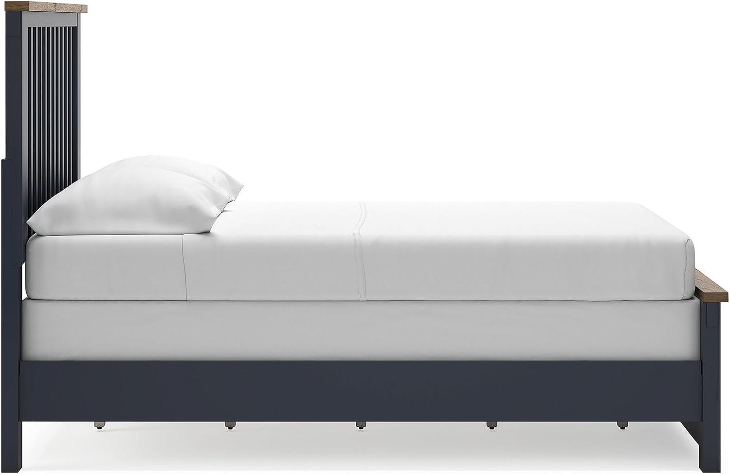 imageSignature Design by Ashley Neymorton Modern California King Upholstered Panel Bed Foundation or Box Spring Needed Dark BrownFull