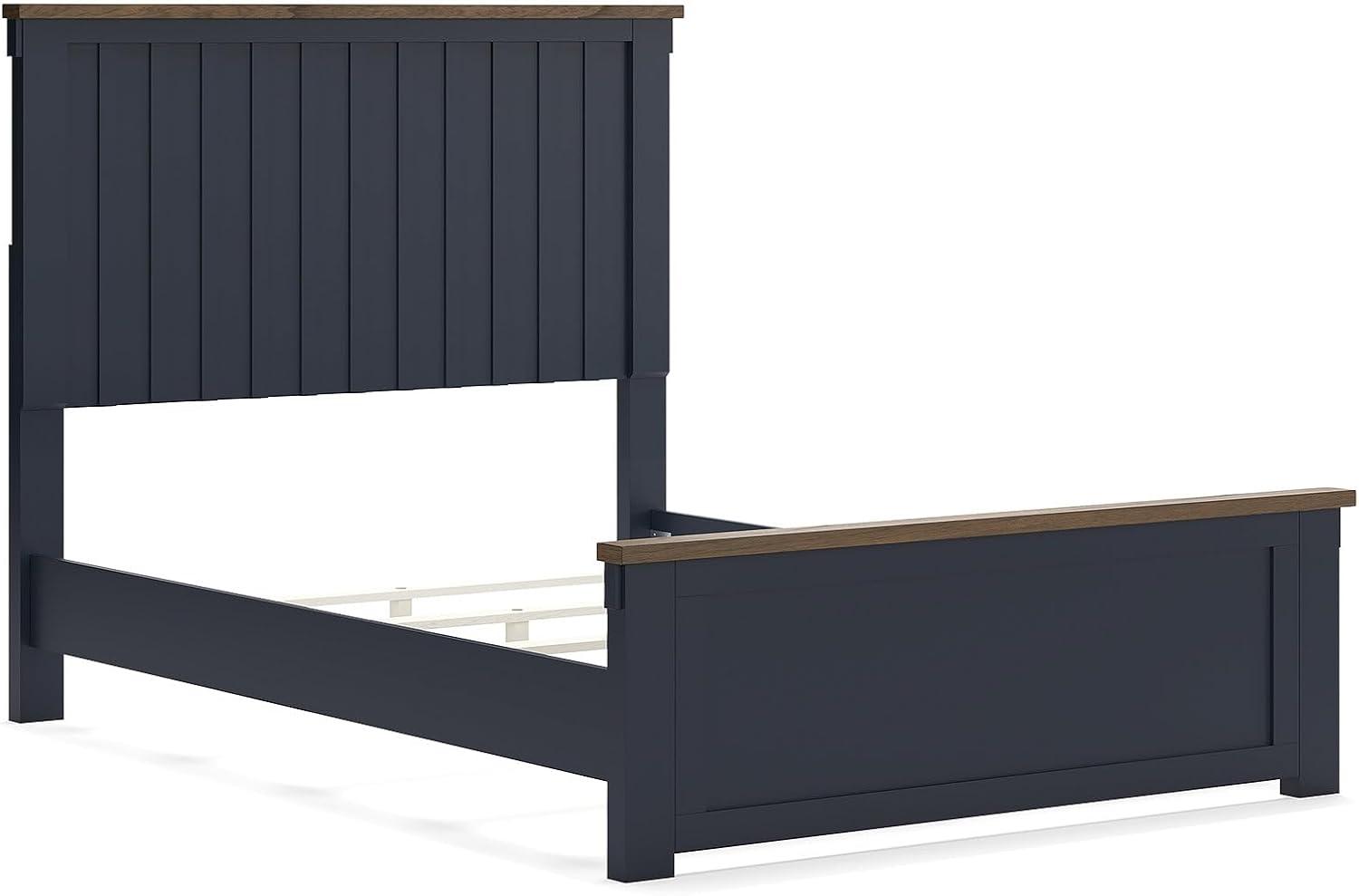 imageSignature Design by Ashley Neymorton Modern California King Upholstered Panel Bed Foundation or Box Spring Needed Dark BrownFull