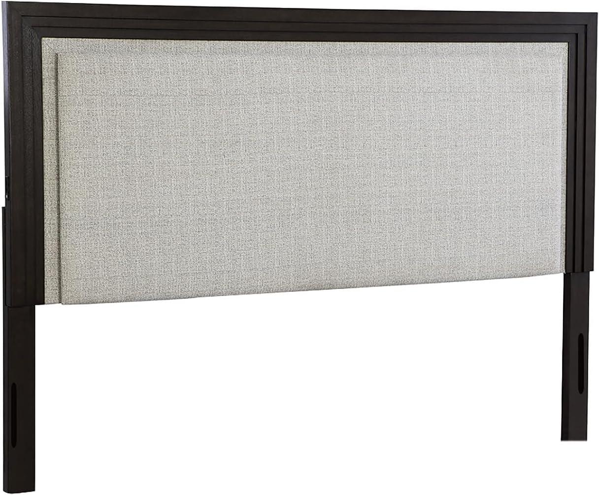 imageSignature Design by Ashley Neymorton Modern California King Upholstered Panel Bed Foundation or Box Spring Needed Dark BrownQueen