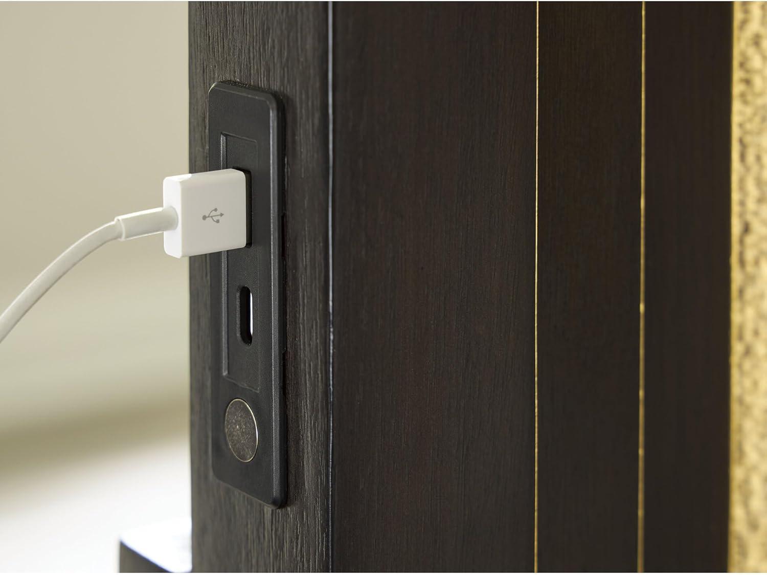 imageSignature Design by Ashley Neymorton Modern California King Upholstered Panel Bed Foundation or Box Spring Needed Dark BrownQueen