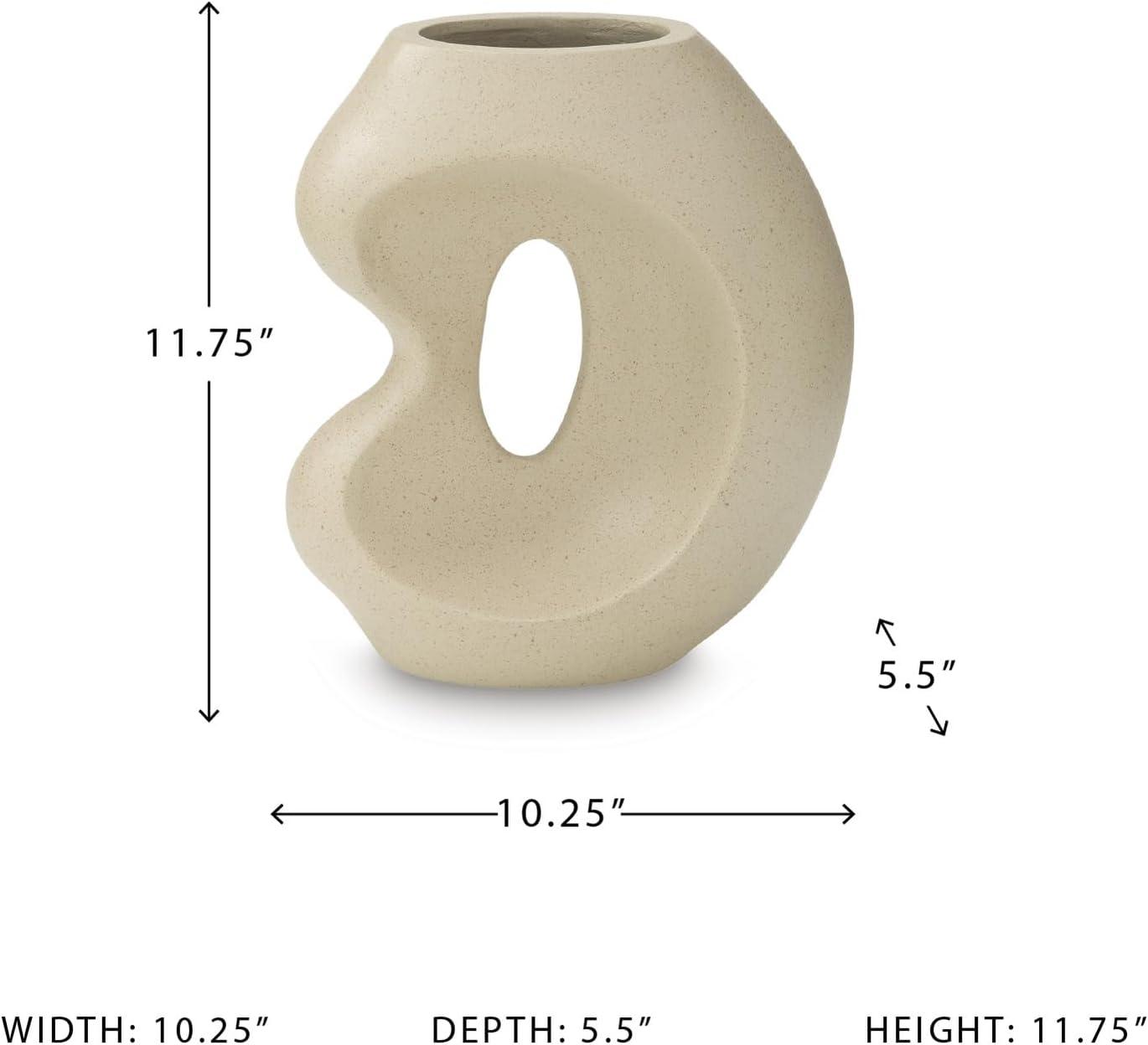 imageSignature Design by Ashley Odion Casual Vase with Abstract Design Beige