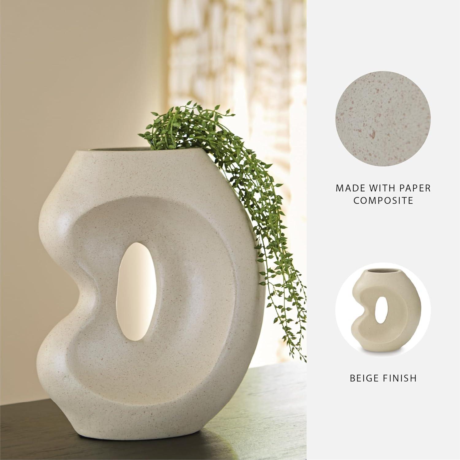 imageSignature Design by Ashley Odion Casual Vase with Abstract Design Beige