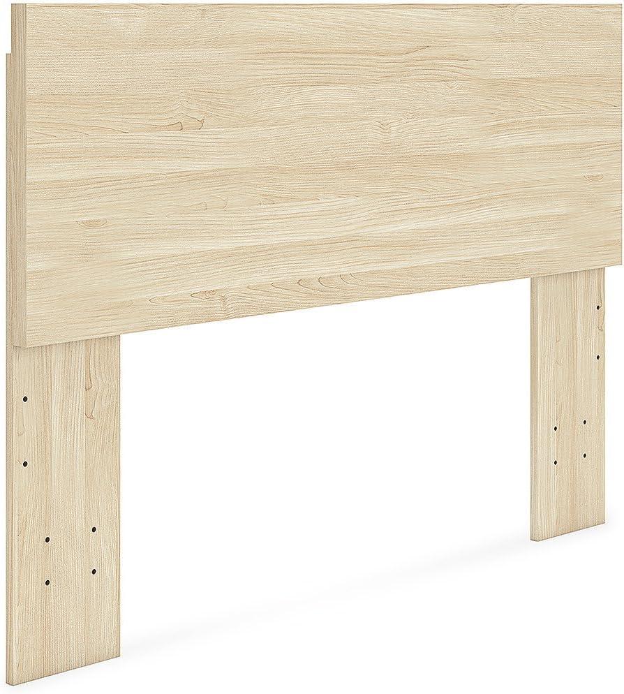imageSignature Design by Ashley Onita Contemporary Panel Headboard with Natural Finish Full Light Brown