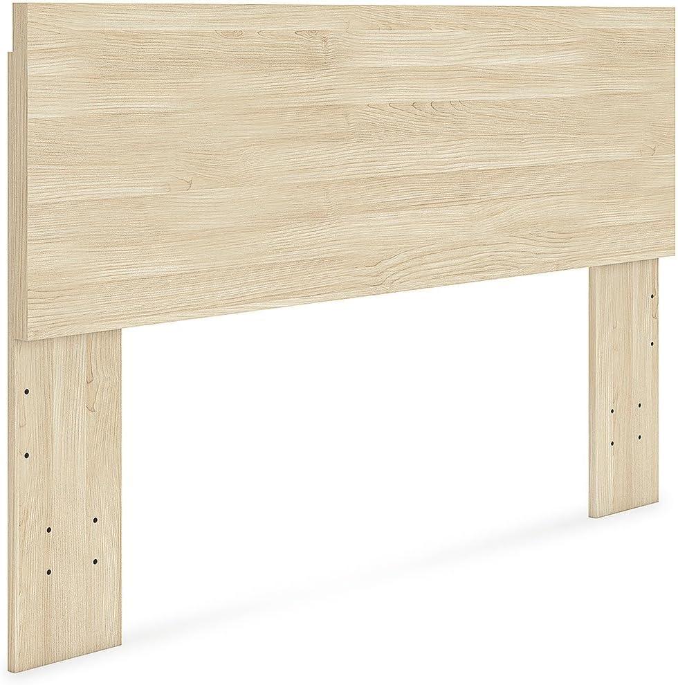 imageSignature Design by Ashley Onita Contemporary Panel Headboard with Natural Finish Queen Light Brown