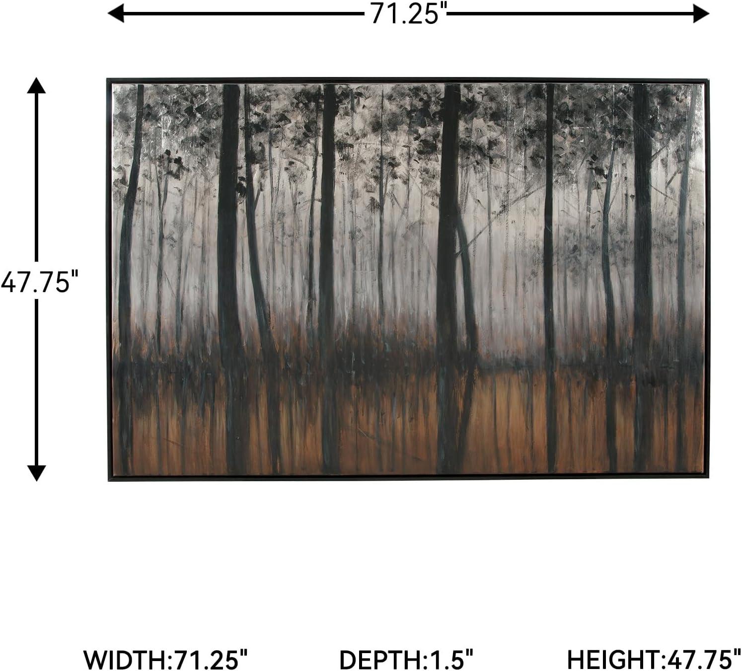 imageSignature Design by Ashley Philyra Dreary Forest Canvas Wall Art 72 x 48 Black Orange Silver