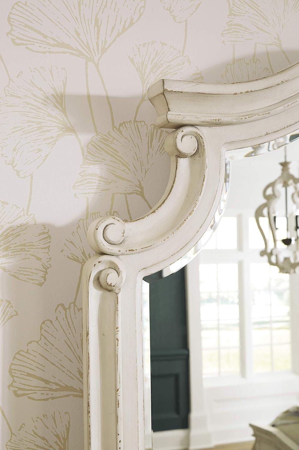 imageSignature Design by Ashley Realyn Cottage 6Drawer Dresser and Mirror with Safety Stop and FeltLined Top Drawer WhiteCream