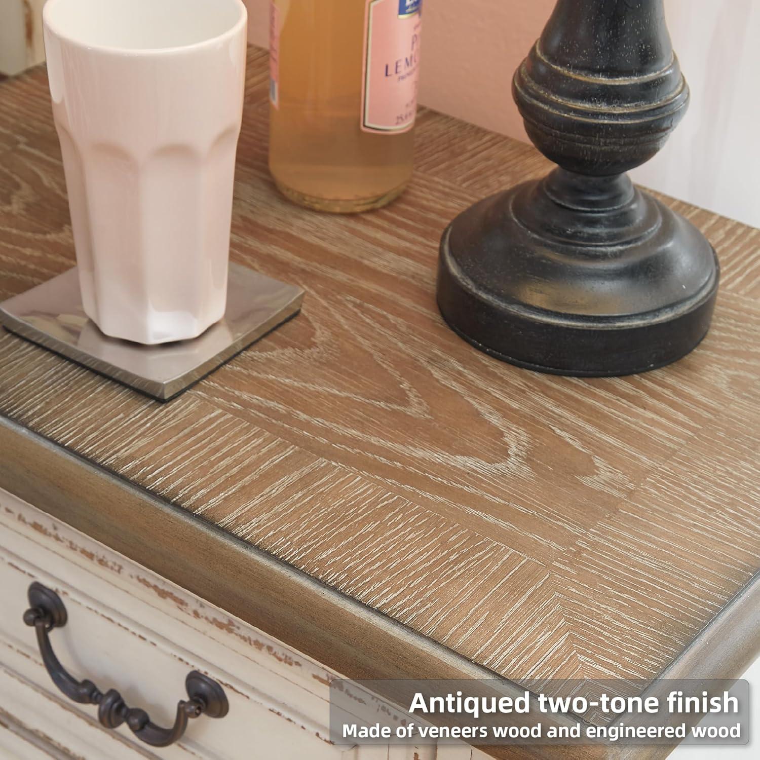 imageSignature Design by Ashley Realyn Cottage 6Drawer Dresser and Mirror with Safety Stop and FeltLined Top Drawer WhiteCream