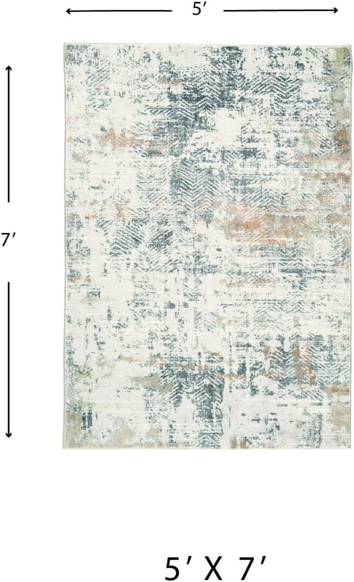 imageSignature Design by Ashley Redlings Contemporary 5x7 Area Rug Cream amp Gray5 x 7 Rectangular