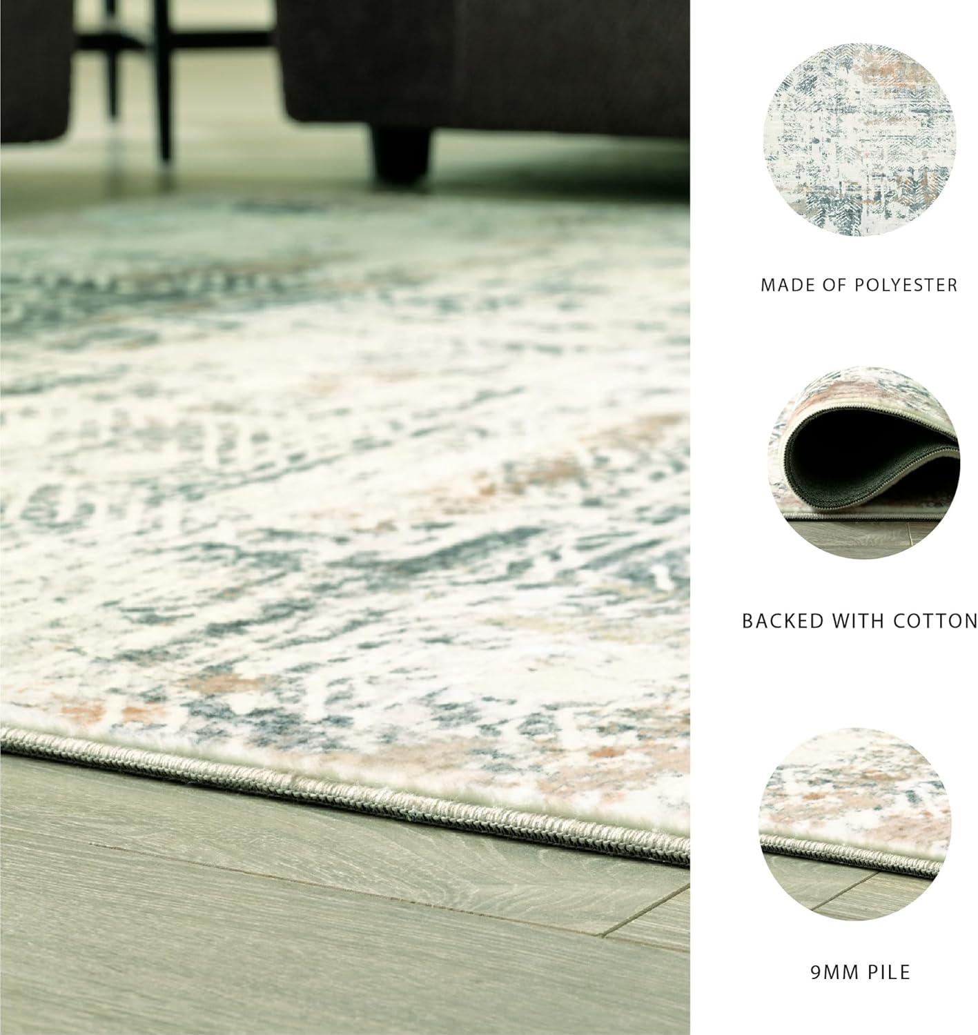 imageSignature Design by Ashley Redlings Contemporary 5x7 Area Rug Cream amp Gray76 x 96 Rectangular