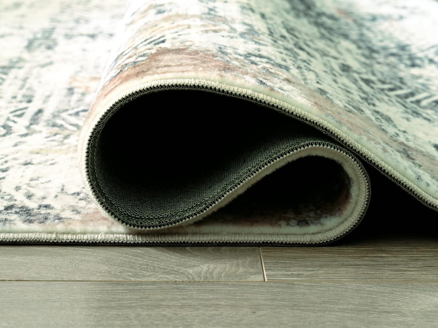 imageSignature Design by Ashley Redlings Contemporary 5x7 Area Rug Cream amp Gray76 x 96 Rectangular