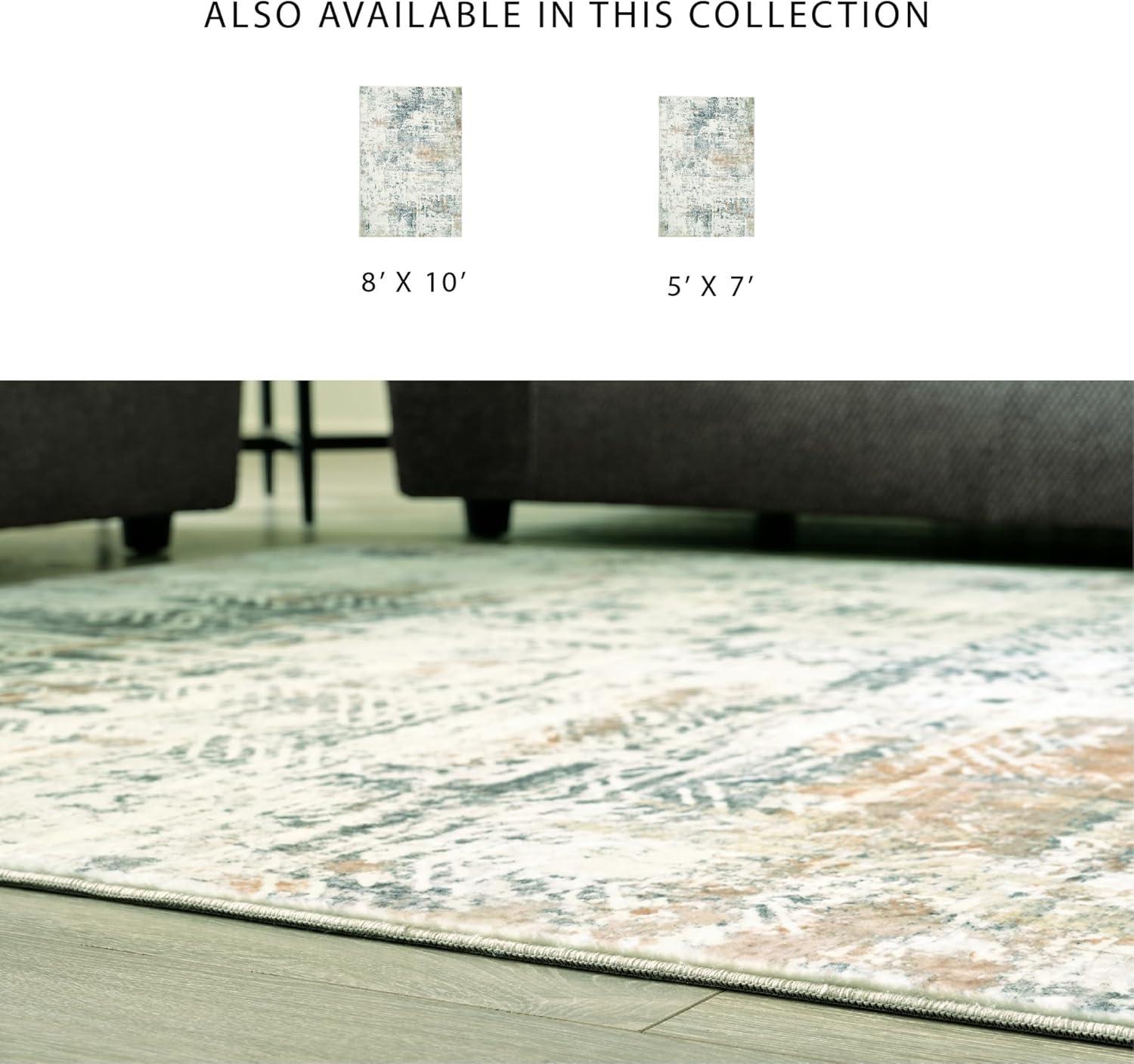 imageSignature Design by Ashley Redlings Contemporary 5x7 Area Rug Cream amp Gray76 x 96 Rectangular