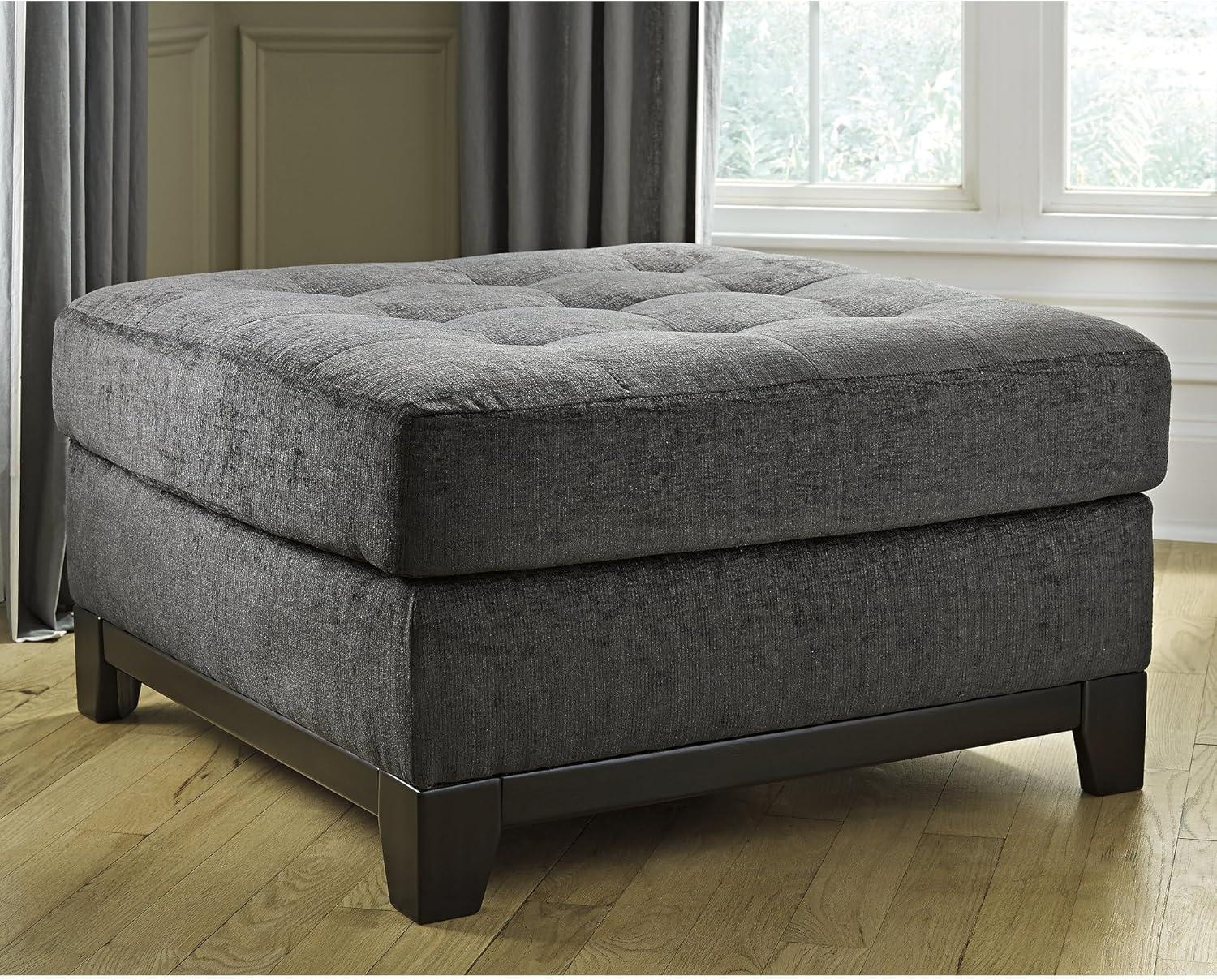 imageSignature Design by Ashley Reidshire Contemporary Square Tufted Oversized Accent Ottoman Gray