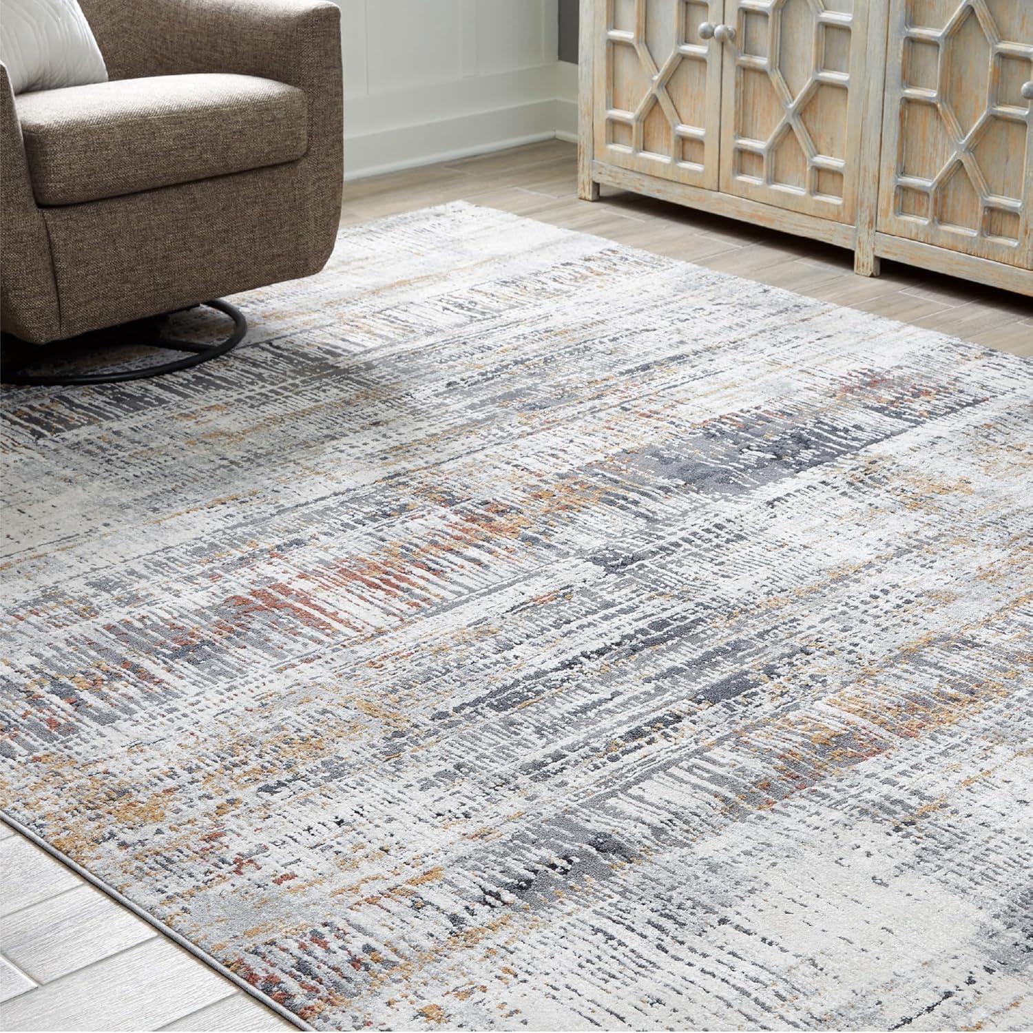 imageSignature Design by Ashley Rhettner Contemporary Abstract Pattern Luxe Machine Woven 5 x 7 ft Medium Rug Medium Pile Multicolor7 x 5 Rectangular