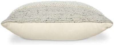 imageSignature Design by Ashley Rowcher Boho Pillow with Zipper Closure 20 x 20 in Gray amp White