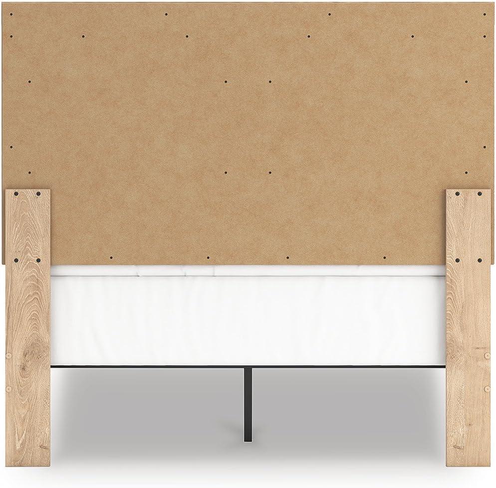 imageSignature Design by Ashley Sanginlane Farmhouse Full Panel Bed Foundation or Box Spring Needed Light BrownFull