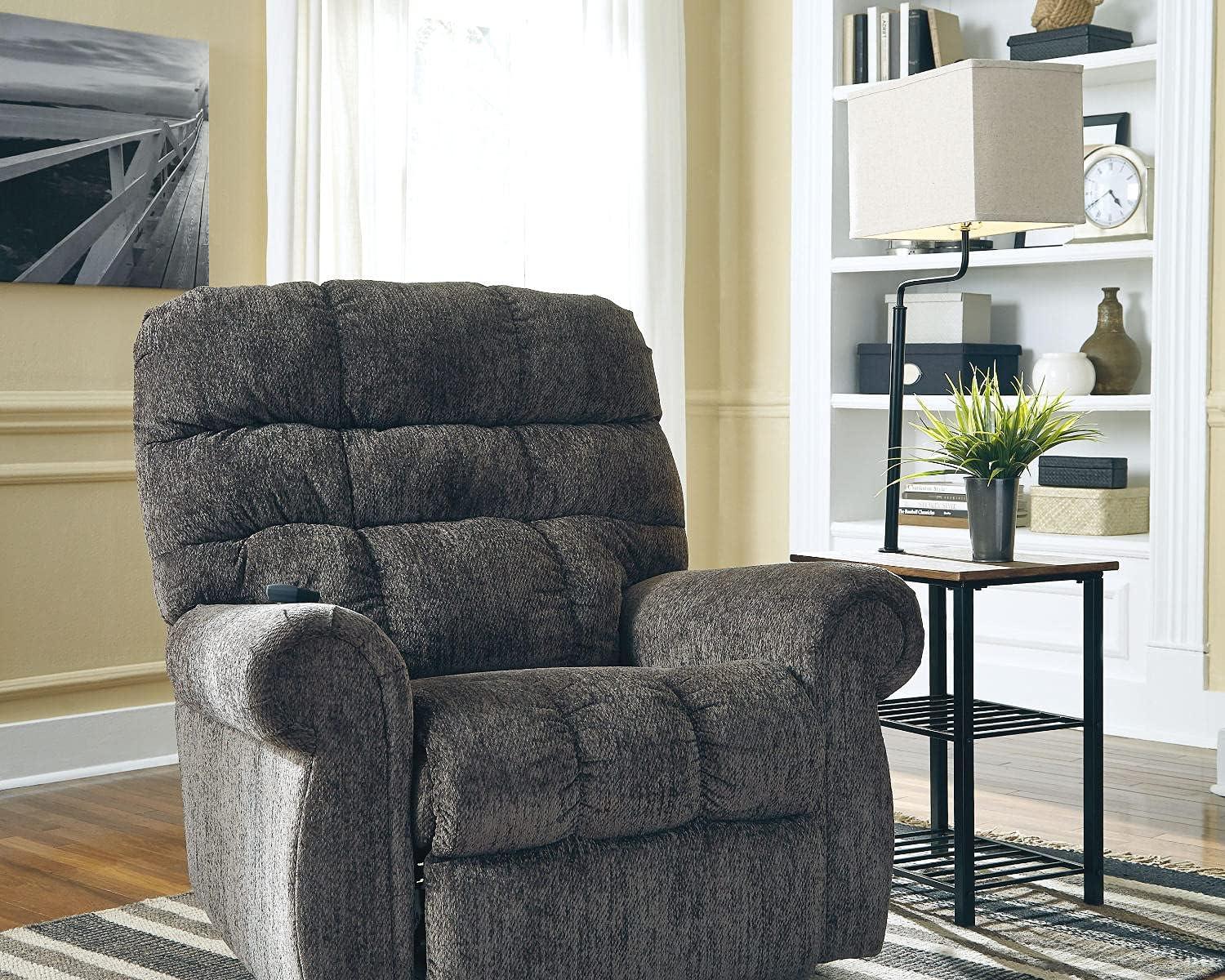 imageSignature Design by Ashley Shianne Multifunctional Metal Floor Lamp amp End Table Black