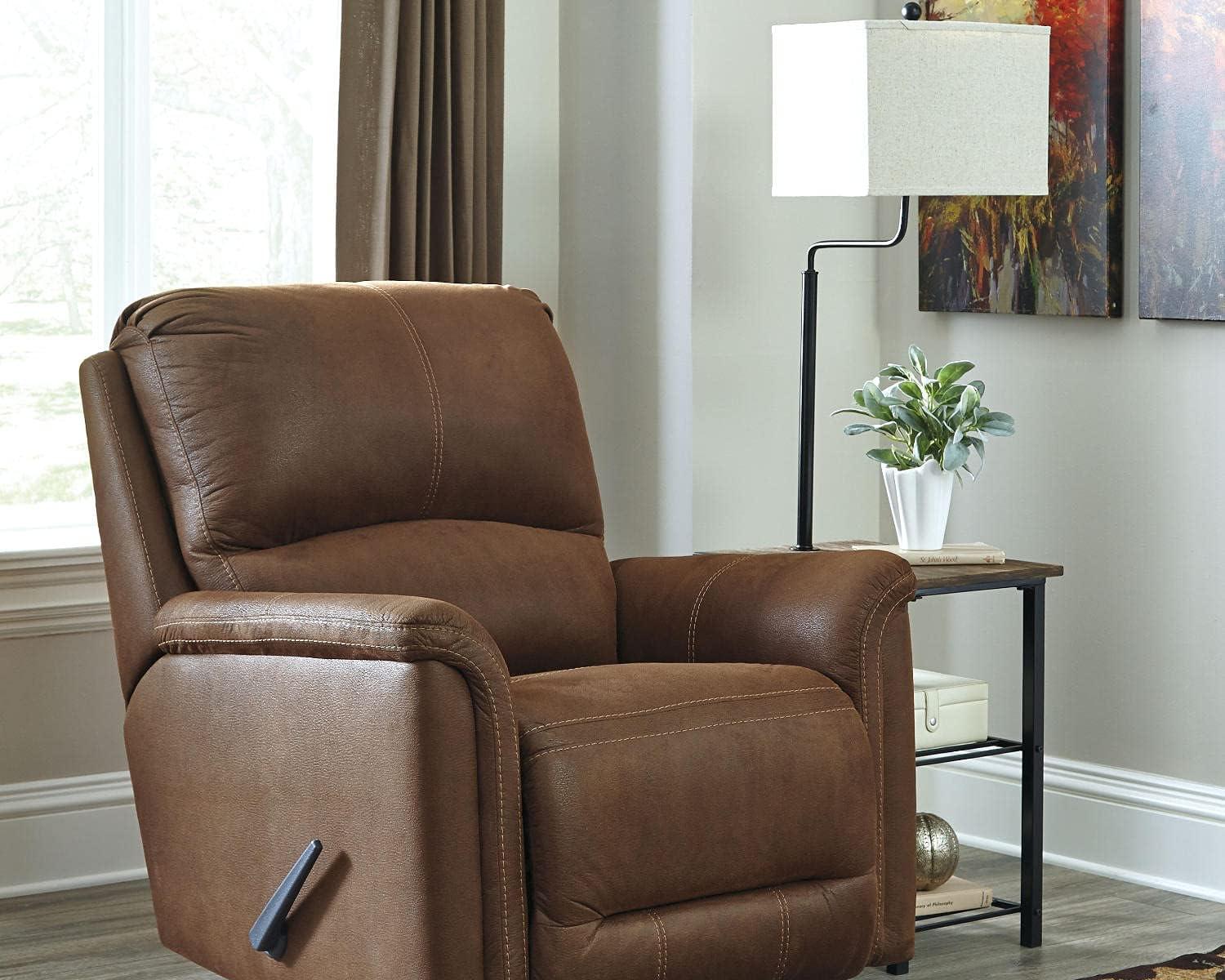 imageSignature Design by Ashley Shianne Multifunctional Metal Floor Lamp amp End Table Black