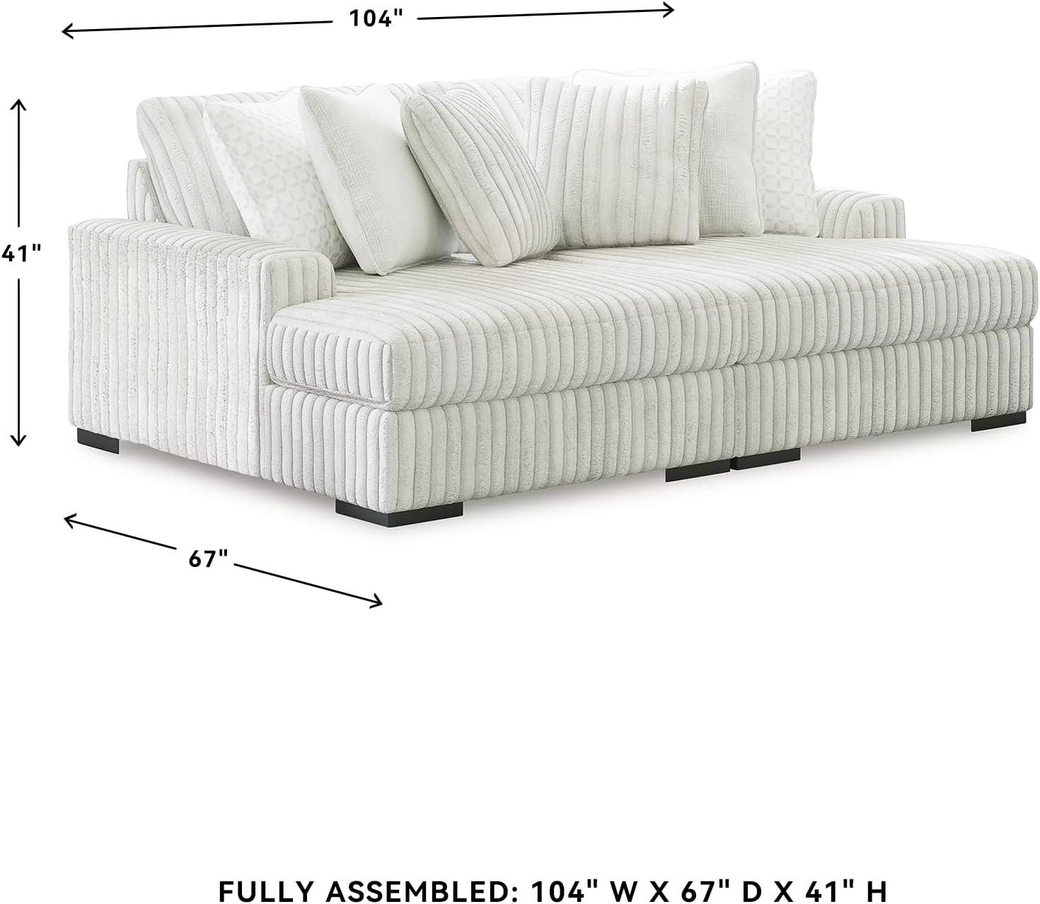 imageSignature Design by Ashley Stupendous Casual Anti Sag 2Piece Super Chaise with Loose Reversible Cushions and 6 Accent Pillows Light Gray
