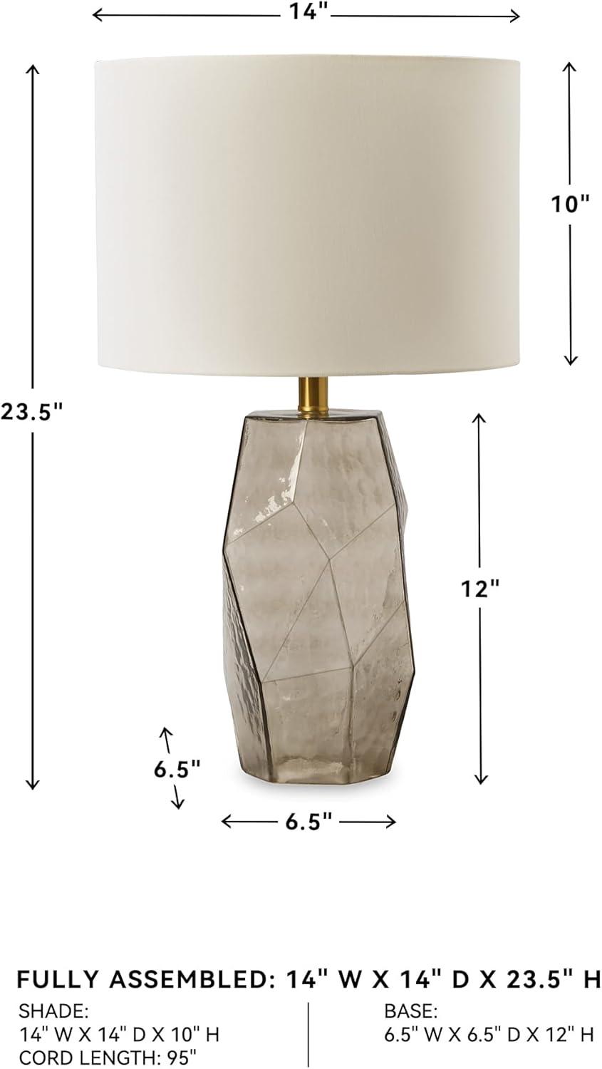 imageSignature Design by Ashley Taylow Contemporary 235 Glass Table Lamp Light Brown