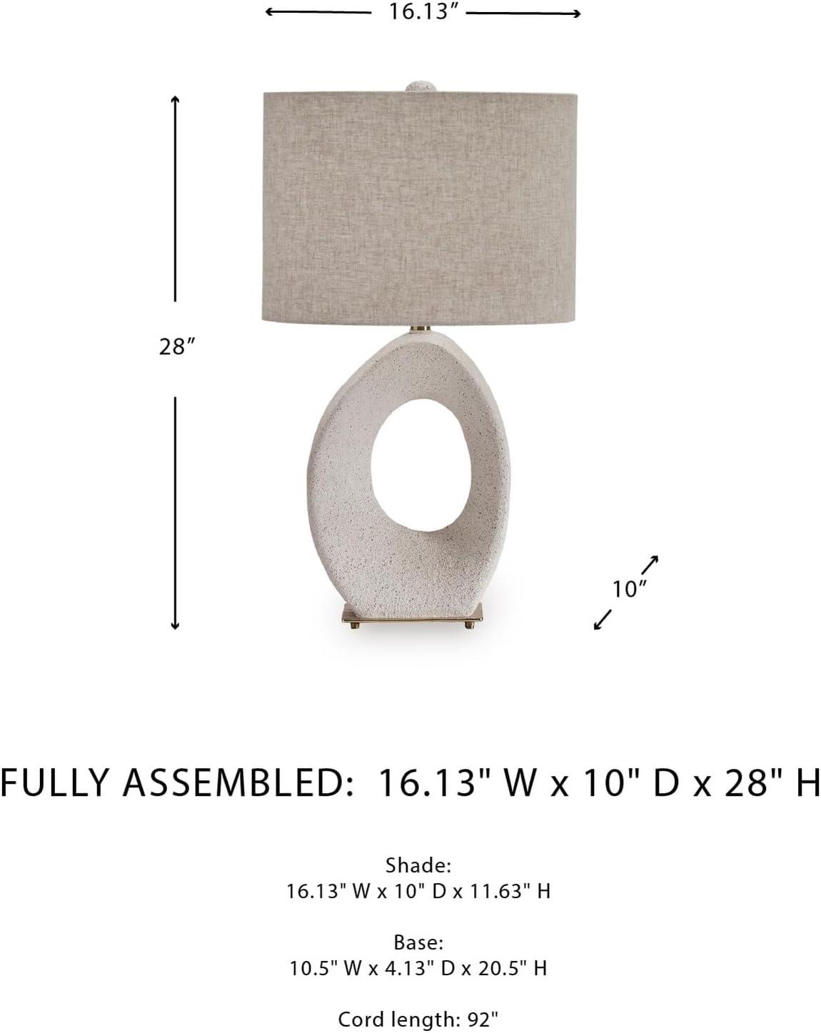 imageSignature Design by Ashley Trentlen Modern Table Lamp with 3Way Switch and Drum Shade Gold amp Beige