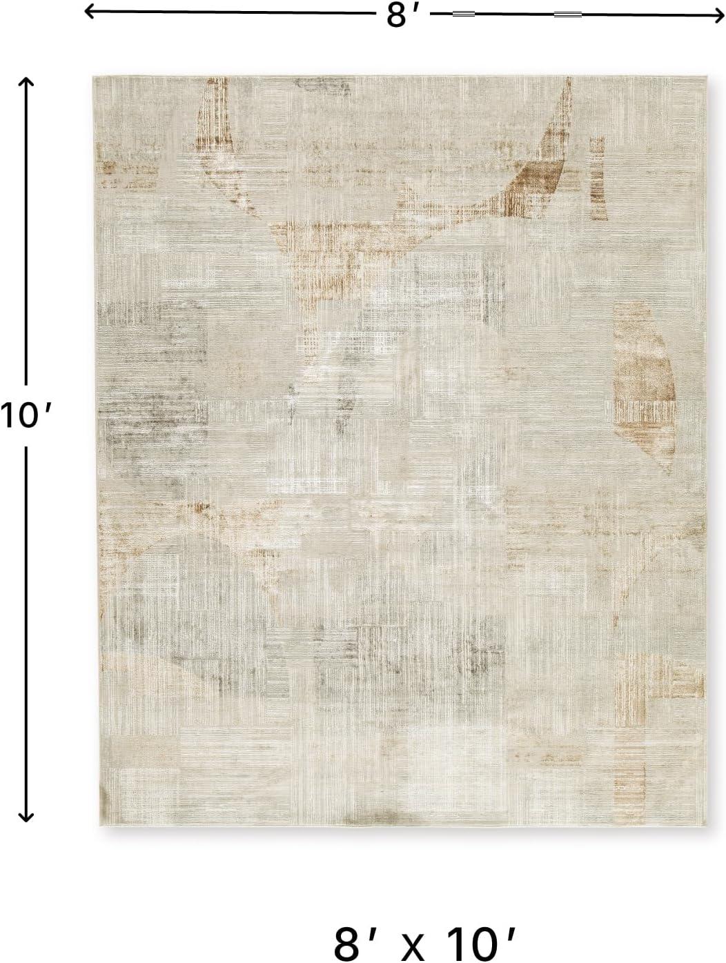 imageSignature Design by Ashley Truward Minimalist Indoor Abstract Medium 5 x 7 Rug with NonSlip Backing Gray amp Light Brown710 x 910 Rectangular