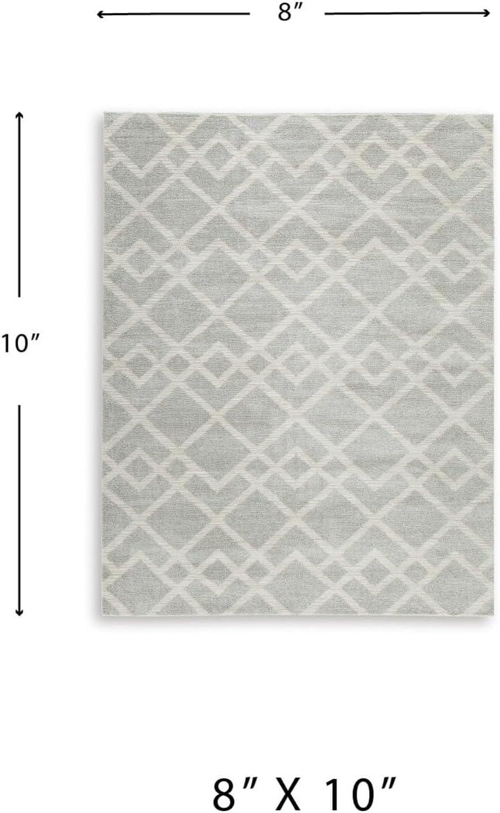 imageSignature Design by Ashley Unawick Contemporary Indoor Geometric Rectangular 8 x 10 Area Rug Beige amp Gray