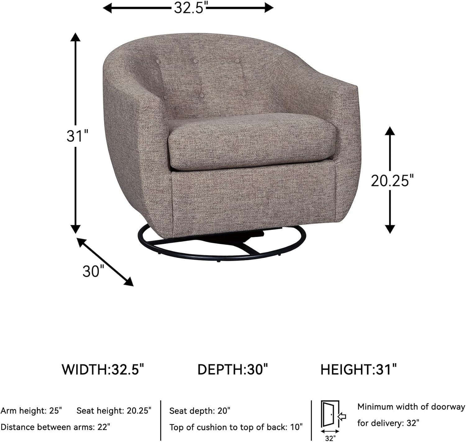 imageSignature Design by Ashley Upshur Swivel Glider Accent Chair Taupe