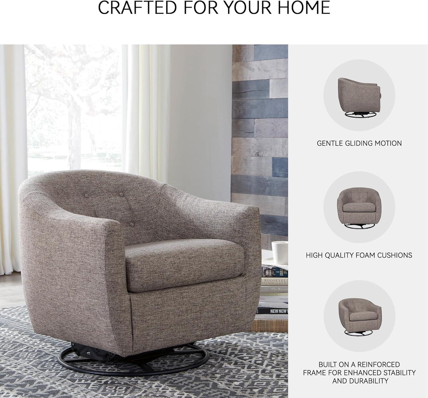 imageSignature Design by Ashley Upshur Swivel Glider Accent Chair Taupe