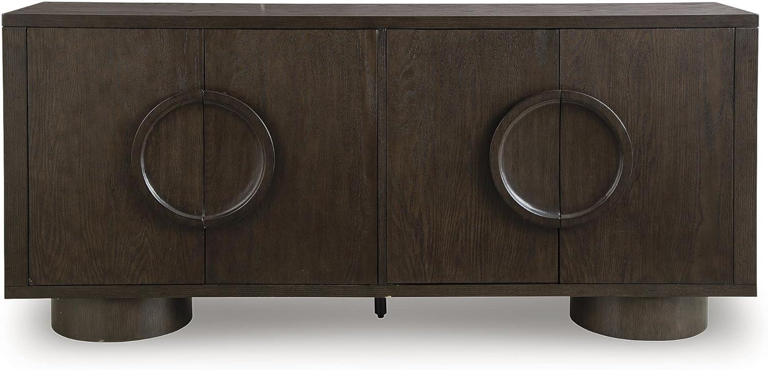imageSignature Design by Ashley Veeda Contemporary Accent Cabinet with AntiTipping and Adjustable Shelf Dark Brown