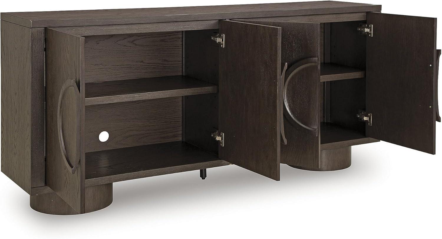 imageSignature Design by Ashley Veeda Contemporary Accent Cabinet with AntiTipping and Adjustable Shelf Dark Brown