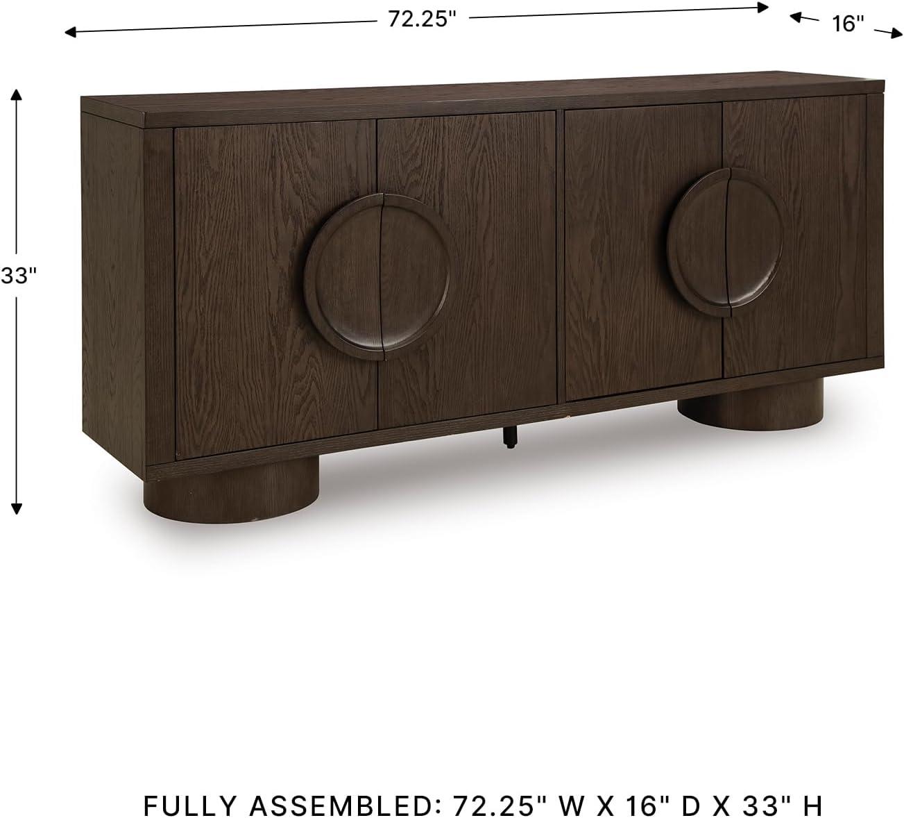 imageSignature Design by Ashley Veeda Contemporary Accent Cabinet with AntiTipping and Adjustable Shelf Dark Brown