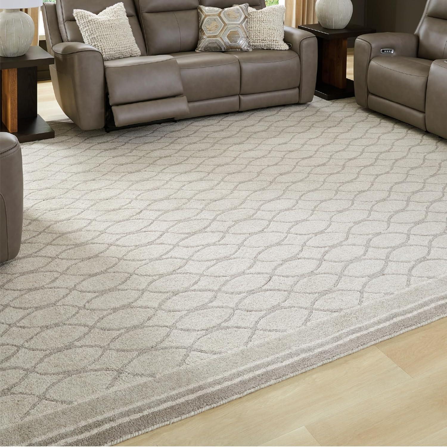 imageSignature Design by Ashley Wimney Classic Indoor Geometric Wool 10 x 14 Rug Light Gray10 x 14 Rectangular