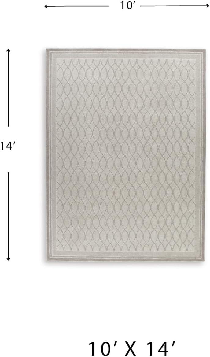 imageSignature Design by Ashley Wimney Classic Indoor Geometric Wool 10 x 14 Rug Light Gray10 x 14 Rectangular