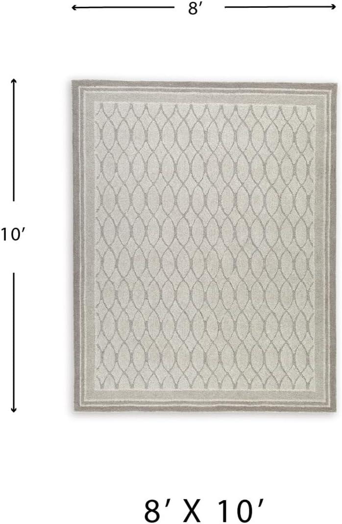 imageSignature Design by Ashley Wimney Modern Indoor Trellis Rectangular 8 x 10 Area Rug Gray