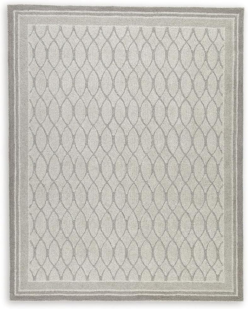imageSignature Design by Ashley Wimney Modern Indoor Trellis Rectangular 8 x 10 Area Rug Gray