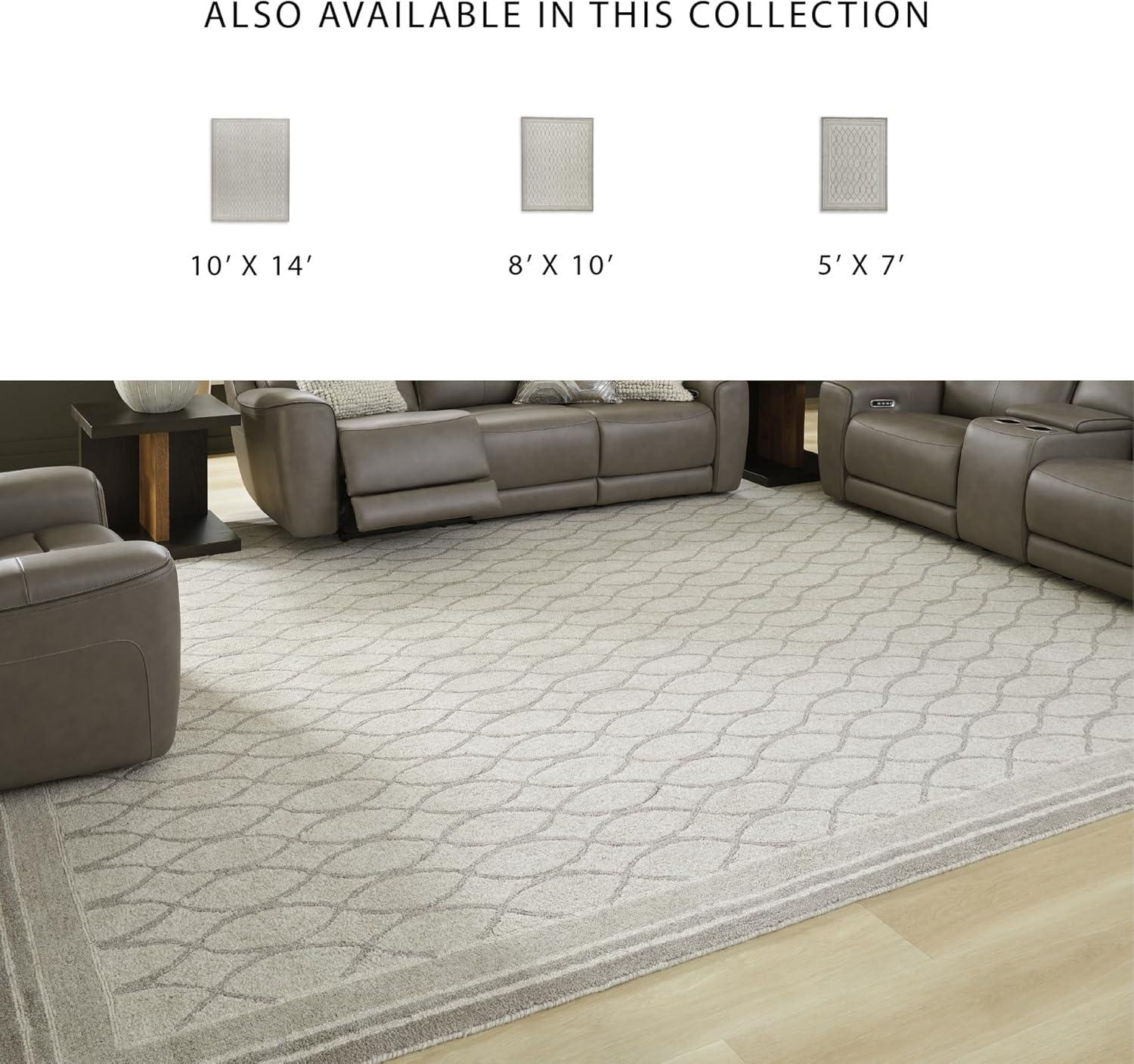 imageSignature Design by Ashley Wimney Modern Indoor Trellis Rectangular 8 x 10 Area Rug Gray