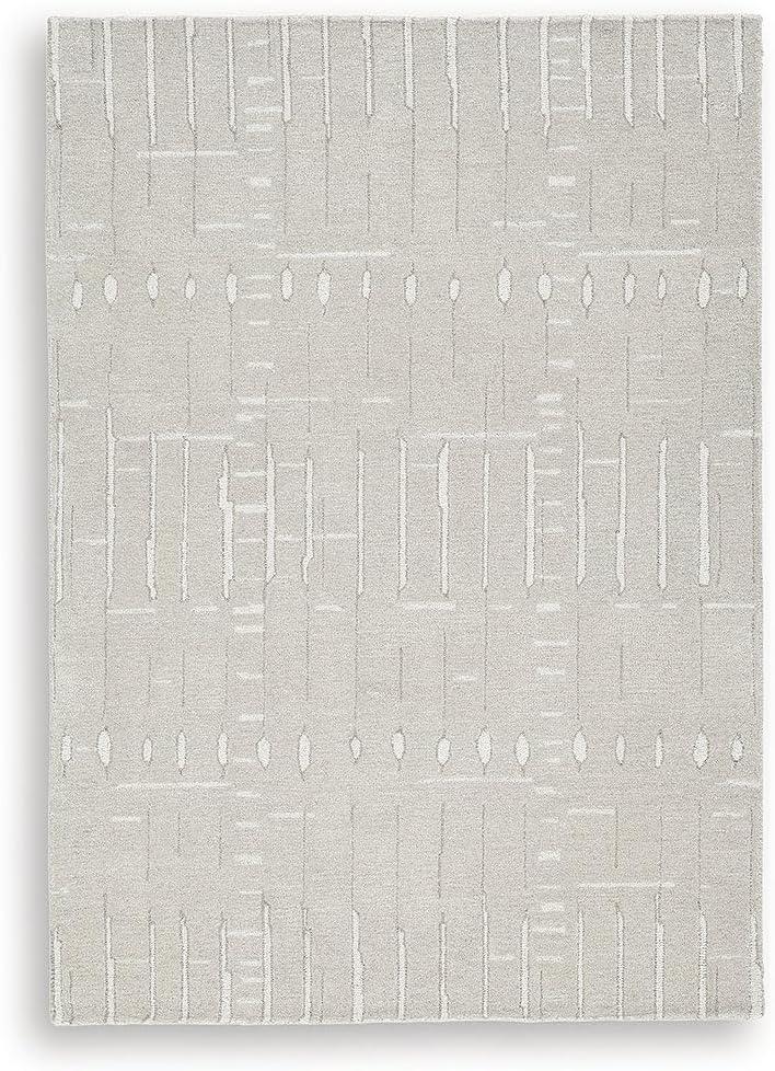 imageSignature Design by Ashley Wolbert Casual Indoor Hand Tufted Geometric Rectangular 5 x 7 Area Rug Beige