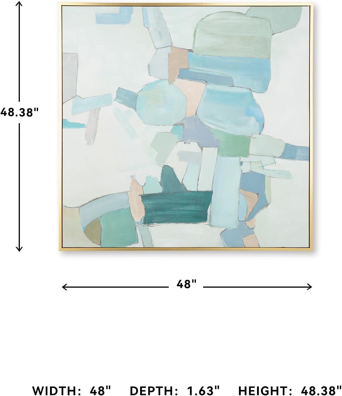 imageSignature Design by Ashley Wynburn Hand Painted Abstract Wall Art 48 x 48 Inches Blue amp White