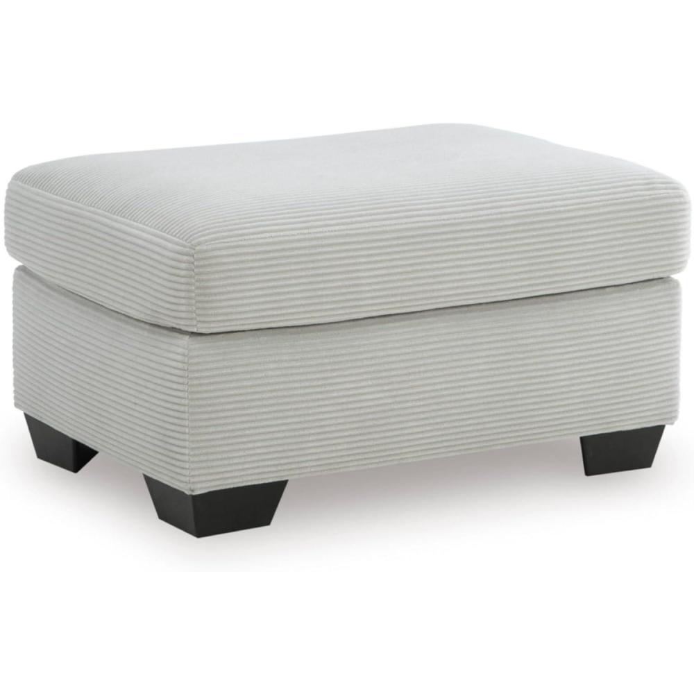imageSignature Design by Ashley Ammon Contemporary Rectangular Upholstered Ottoman Light Gray