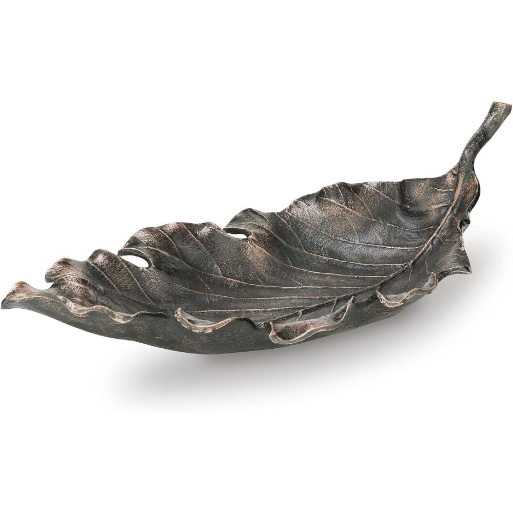 imageSignature Design by Ashley Avermund Contemporary Leaf Sculpture with Antiqued Finish Dark Brown