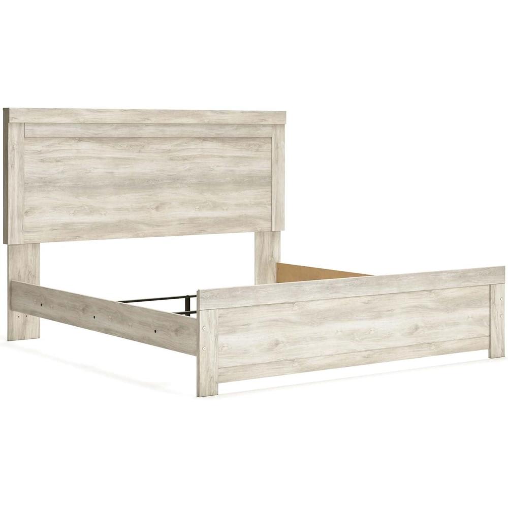 imageSignature Design by Ashley Bellaby Farmhouse Queen Crossbuck Panel Bed Foundation or Box Spring Needed WhitewashKing Panel Bed