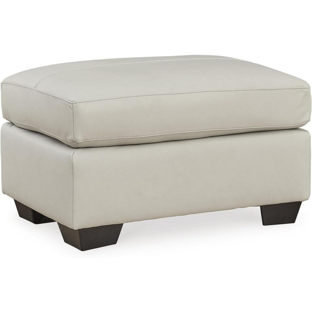 imageSignature Design by Ashley Belziani Contemporary Firmly Cushioned Leather Rectangular Ottoman Dark BrownDark Brown